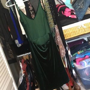 Green velvet dress